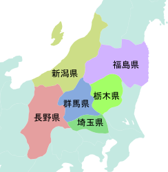 群馬県の位置図(隣接都道府県の地図)