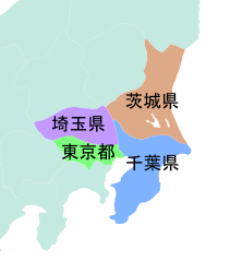 千葉県の位置図(隣接都道府県の地図)