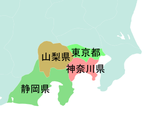神奈川県の位置図(隣接都道府県の地図)