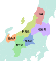 新潟県の位置図(隣接都道府県の地図)