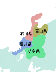 石川県の位置図(隣接都道府県の地図)