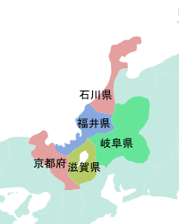 福井県の位置図(隣接都道府県の地図)