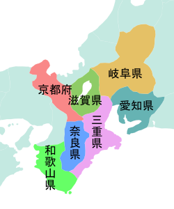 三重県の位置図(隣接都道府県の地図)