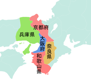 大阪府の位置図(隣接都道府県の地図)