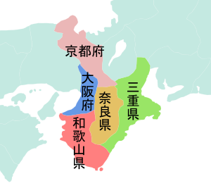 奈良県の位置図(隣接都道府県の地図)