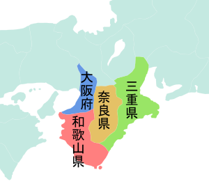 和歌山県の位置図(隣接都道府県の地図)