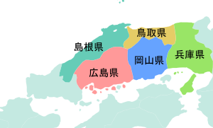 鳥取県の位置図(隣接都道府県の地図)