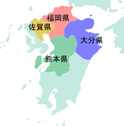 福岡県の地図(隣接都道府県位置図)