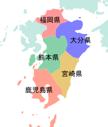 熊本県クイズ地図(隣接都道府県・福岡県・大分県・宮崎県・鹿児島県)