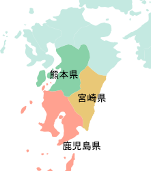 鹿児島県地図(宮崎県・熊本県に接している）