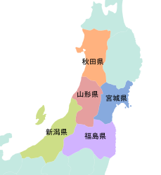 山形県の位置図(隣接都道府県の地図)
