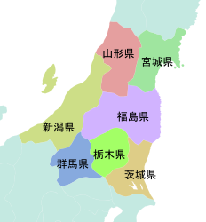 福島県の位置図(隣接都道府県の地図)